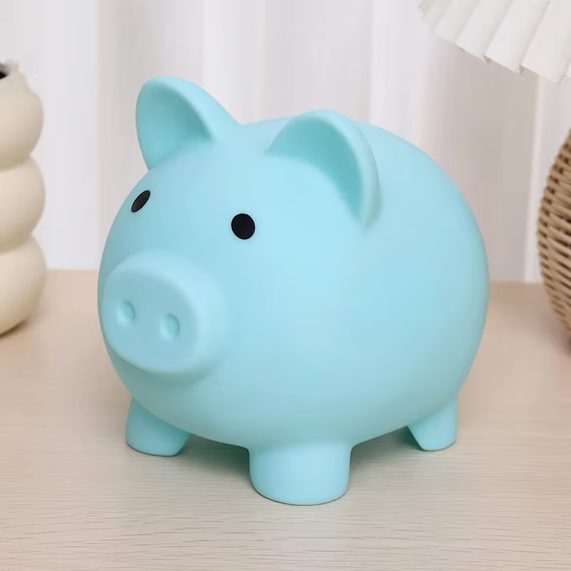 Tirelire en silicone en forme de cochon de dessin animé, résistante aux chocs, avec accès facile, jo