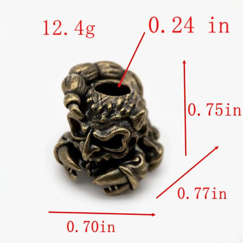 Pendentif Scorpion Crâne en Laiton pour Couteau, Perle EDC, Accessoire DIY pour Paracord, Cordon Tre