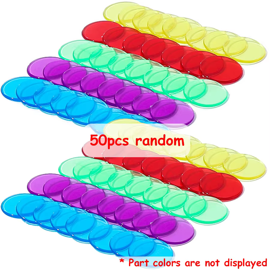 50/100 pièces de jetons de comptage colorés de 1,9 cm, outils de calcul mathématique pour étudiants,