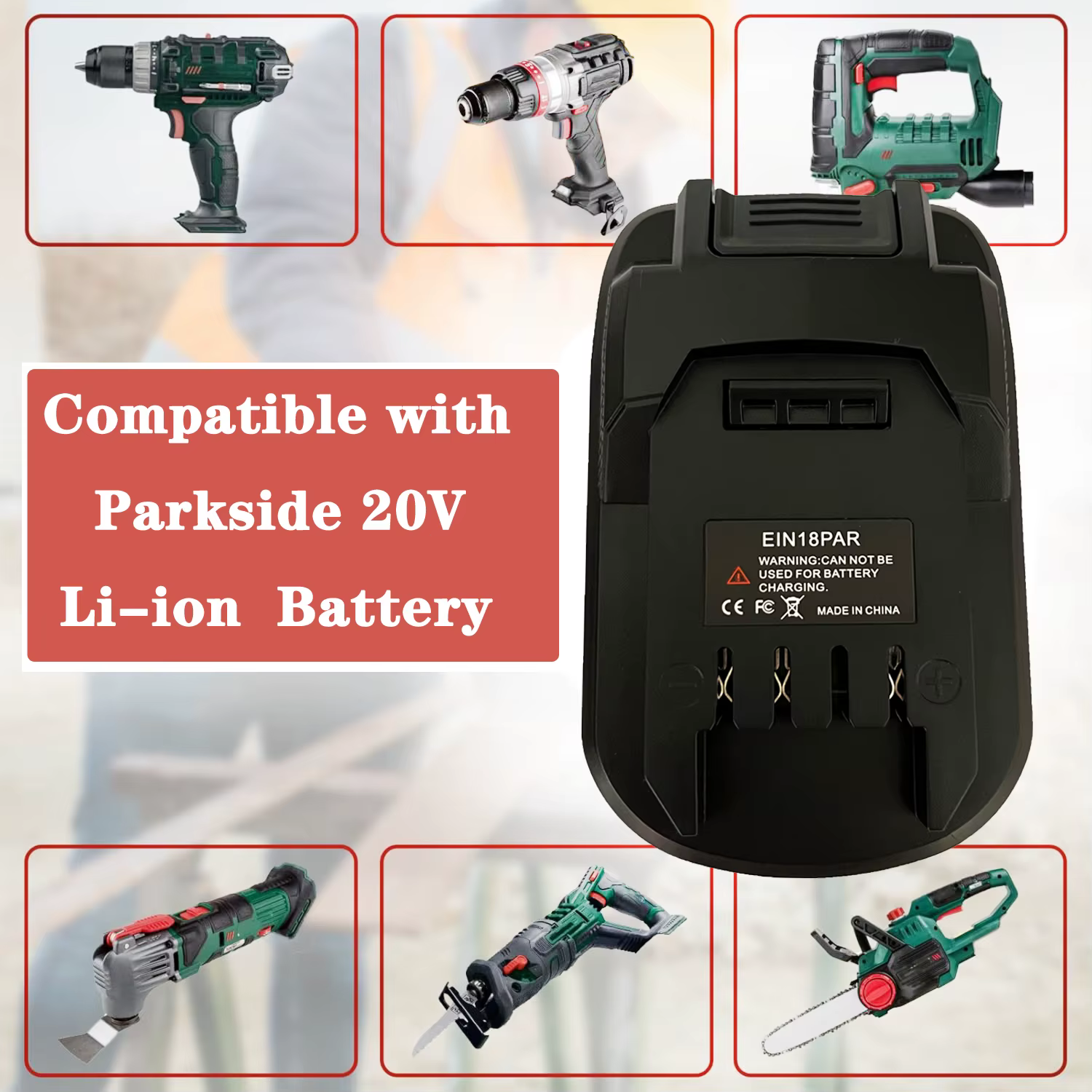 Adaptateur de batterie pour convertisseur de batterie Li-ion Einhell 18V pour outils électriques de