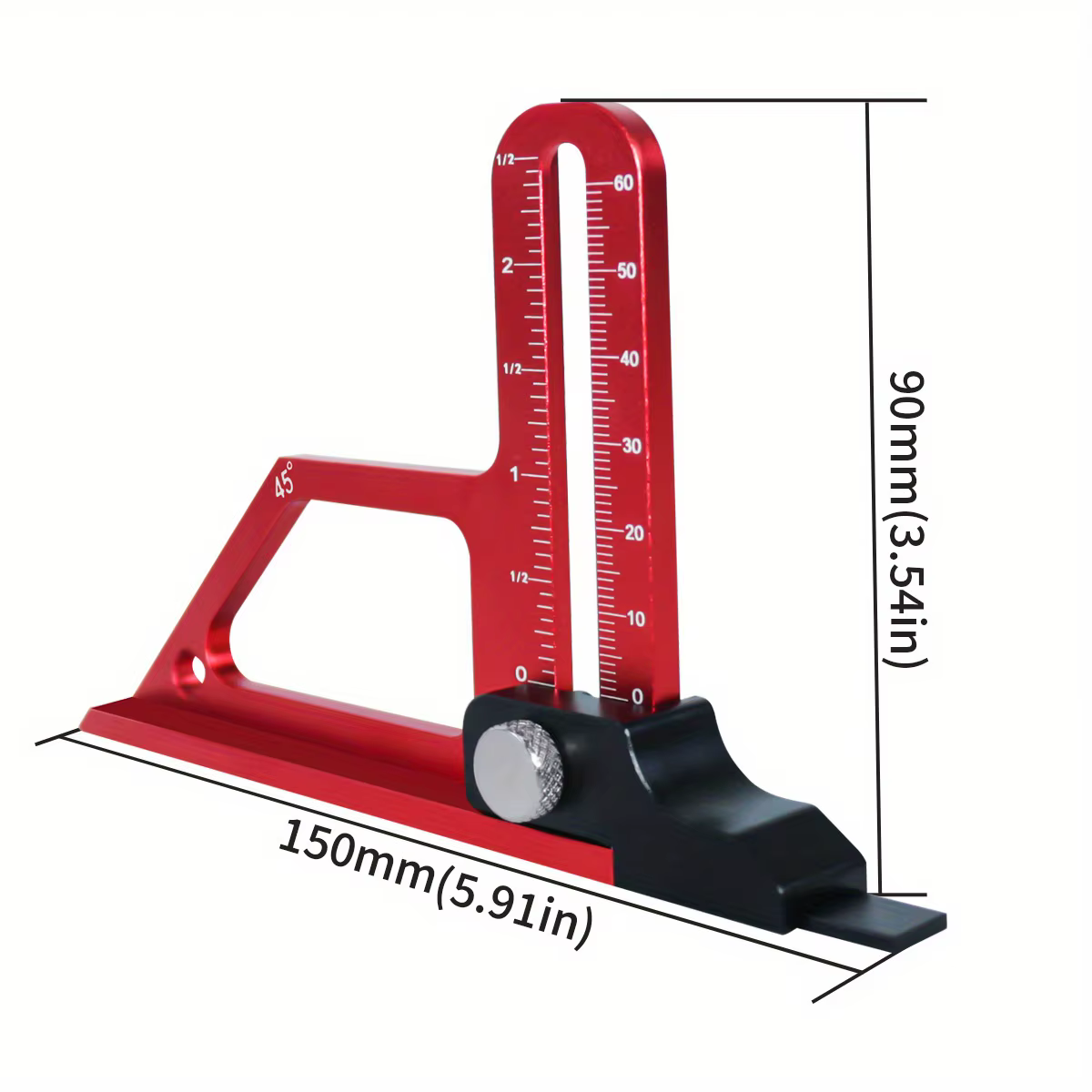 Jauge de profondeur de scie de table réglable en alliage d'aluminium, échelle laser-routeur, W Meacc