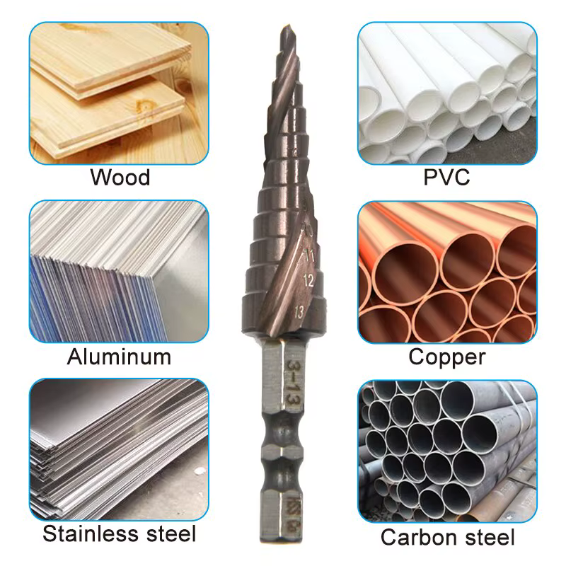 Foret étagé en acier inoxydable, M35, spirale hexagonale, 3-13mm, asile alt contenant, ouvre-trou, C