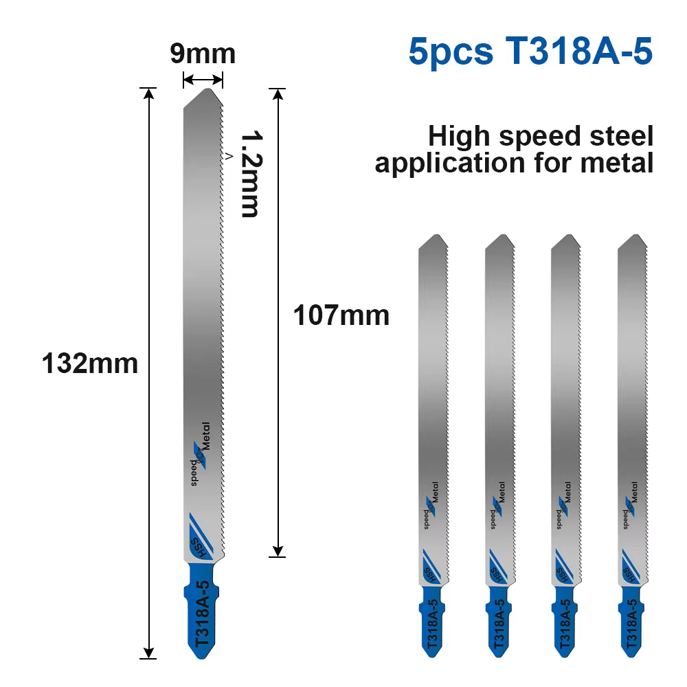 XCAN 5 pièces T318A HCS lames de scie sauteuse tige en T courbées Extra longues lames de scie sauteu