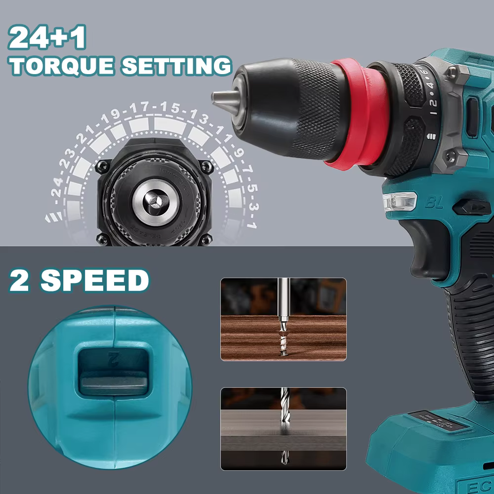 PATUOPRO-Perceuse électrique sans fil 2 en 1, mandrin de 10mm, tournevis sans balais, outil électriq