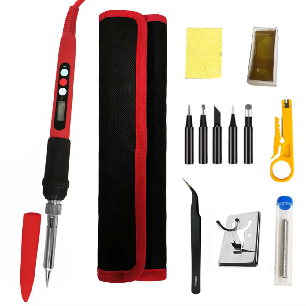 Kit de fer à souder numérique 60W 100V-240V, avec pointes de fer à souder, température réglable, out