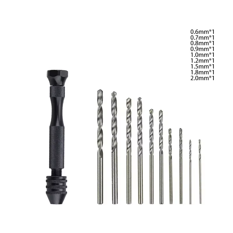 Petit jeu de forets manuels de 0.3 à 3.2mm pour la menuiserie, outils de perçage pour modèles de loi