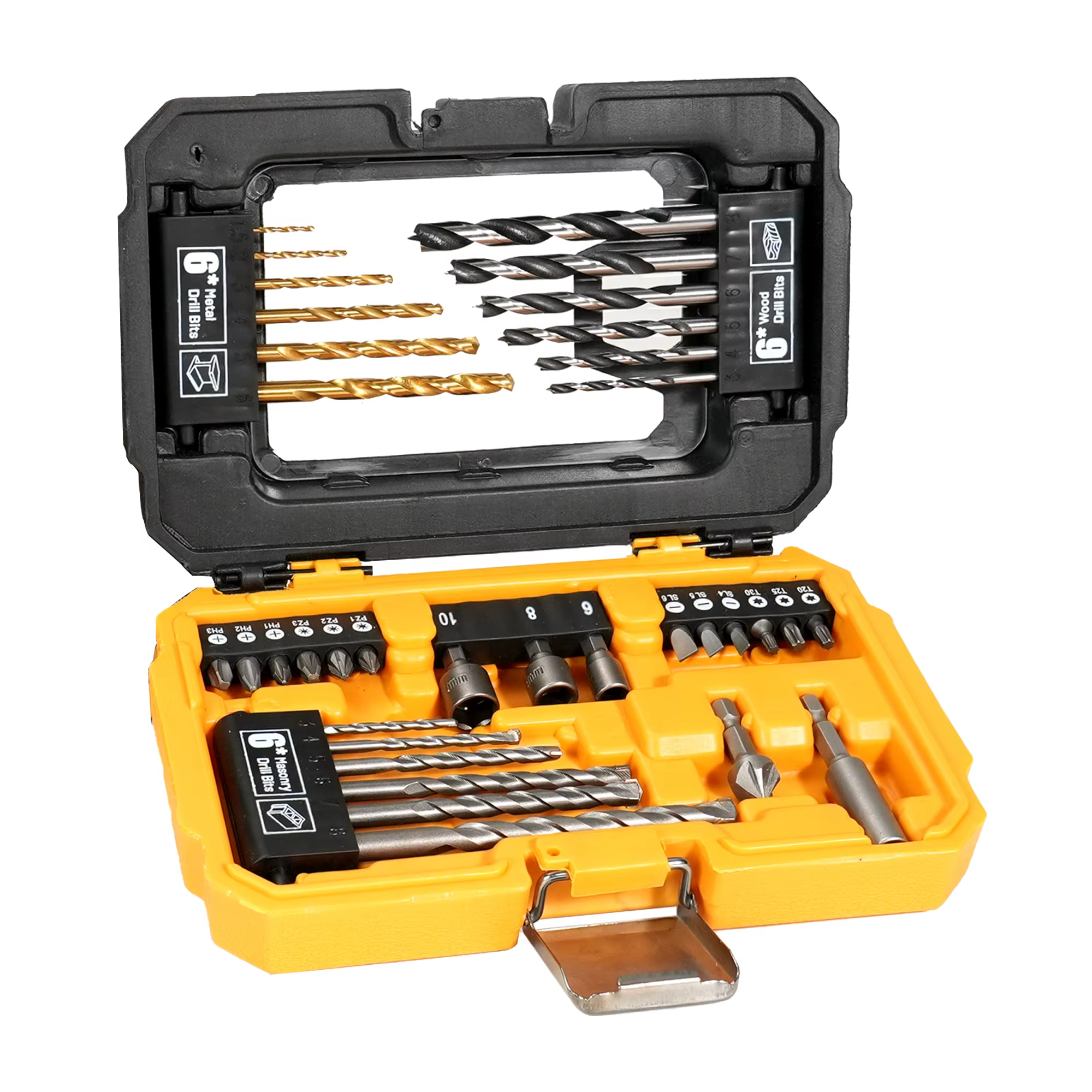 TOLESA 35 pièces perceuse et tournevis multi-embouts ensemble de forets avec mallette de rangement j