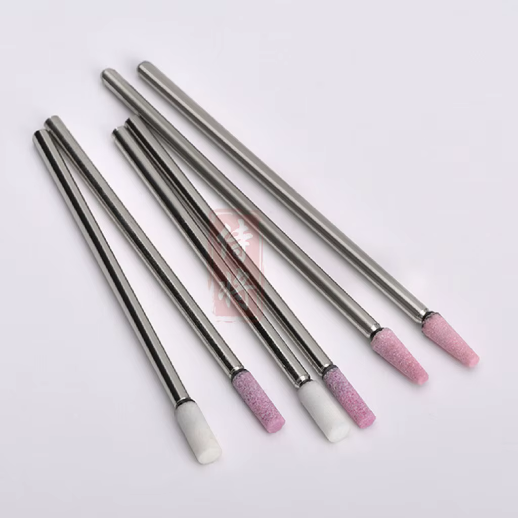 1 pièces 3mm/6mm tige Dia abrasif monté pointe de pierre pour outils rotatifs meulage pierre roue tê