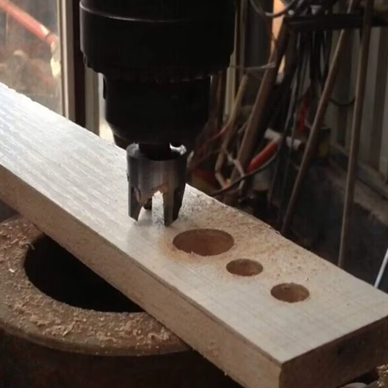 4pc seau poignée ronde/bouchon en bois à griffes trou foré pour le travail du bois, des outils de co
