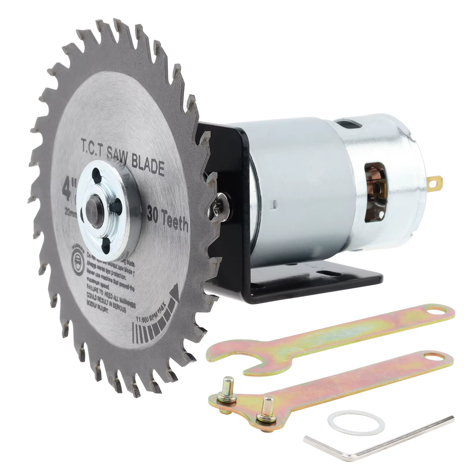 Kit moteur RS775 12/24V DC, kit de scie à table DIY pour le travail du bois avec lame de scie circul