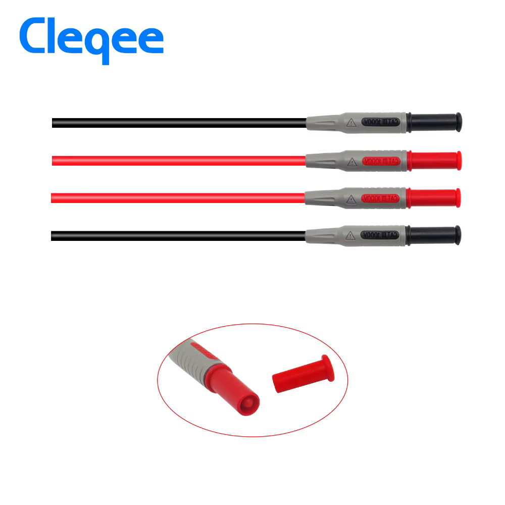 Cleqee P1032 p1033 câble de Test multimètre moulé par Injection 4mm ligne de Test de fiche banane câ