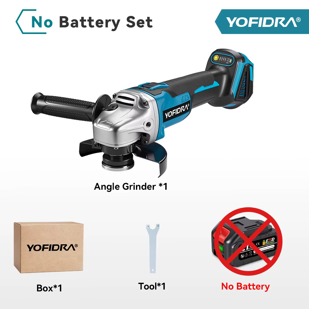 YOFIDRA 125mm meuleuse d'angle sans brosse 4 vitesses rectifieuse sans fil coupe outil électrique po