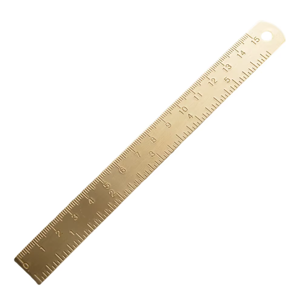 Règle droite multifonction en laiton 12/15 cm, outil de mesure, règle graduée 1 mm, marque-page épai