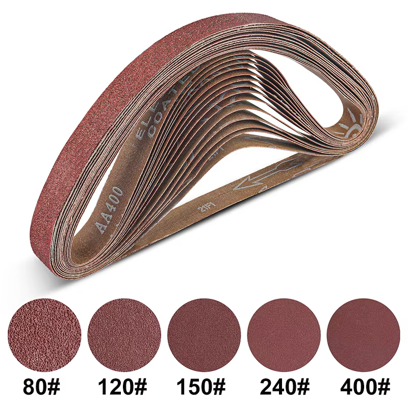 6 bandes abrasives de 1,0 x 30 pouces / 762 x 25 mm, jeu de bandes abrasives en oxyde d'aluminium po