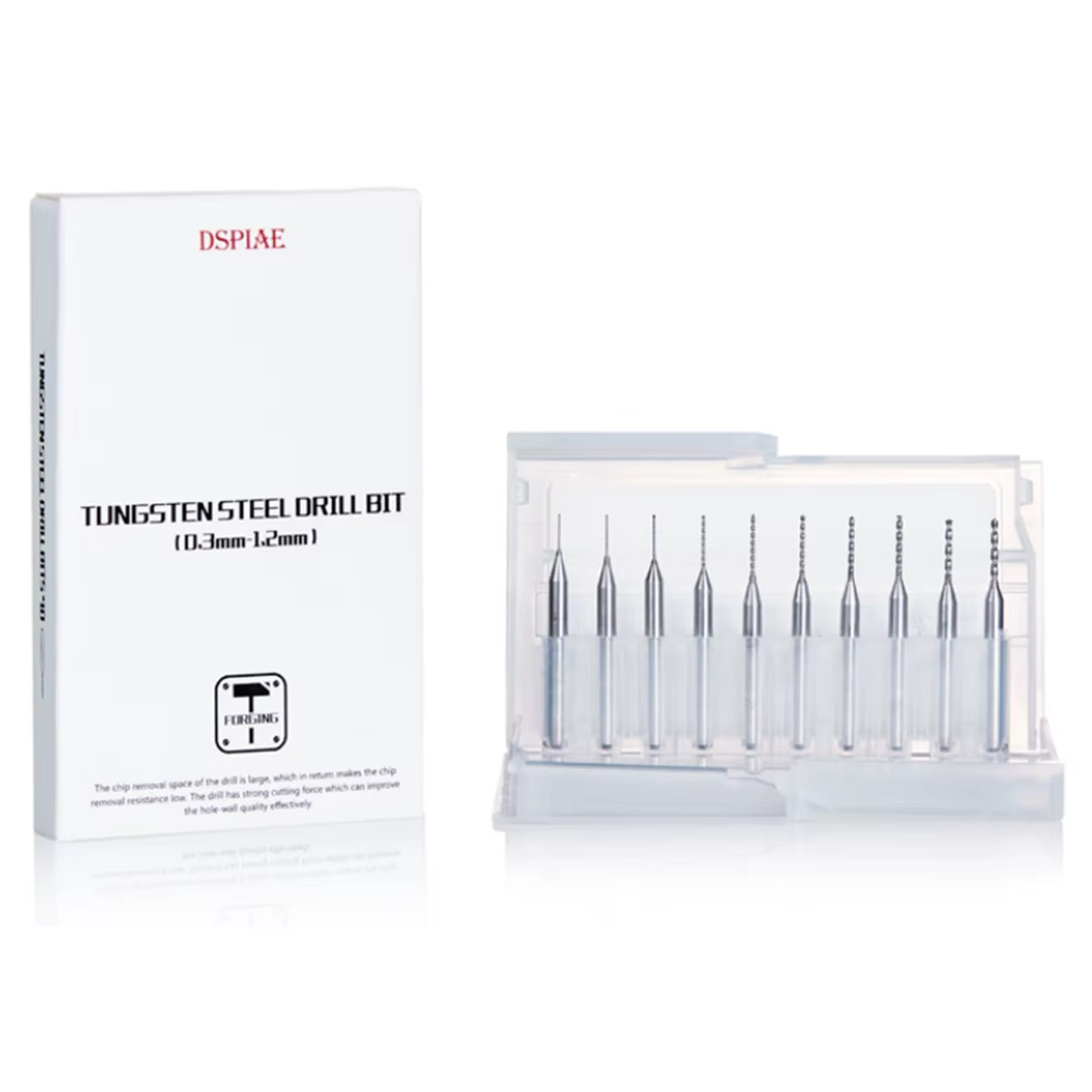 DSPIAE DB-03 Foret de précision 0,3-1,2 mm, outil de modélisme, accessoire de loisirs créatifs, lot 