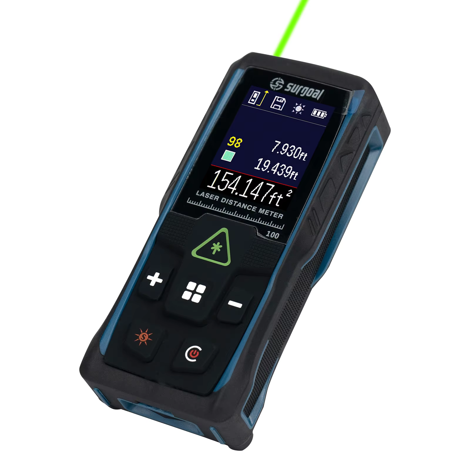 Télémètre Laser vert multifonction 100m 50m, avec niveau numérique, écran couleur, bande Laser vibra