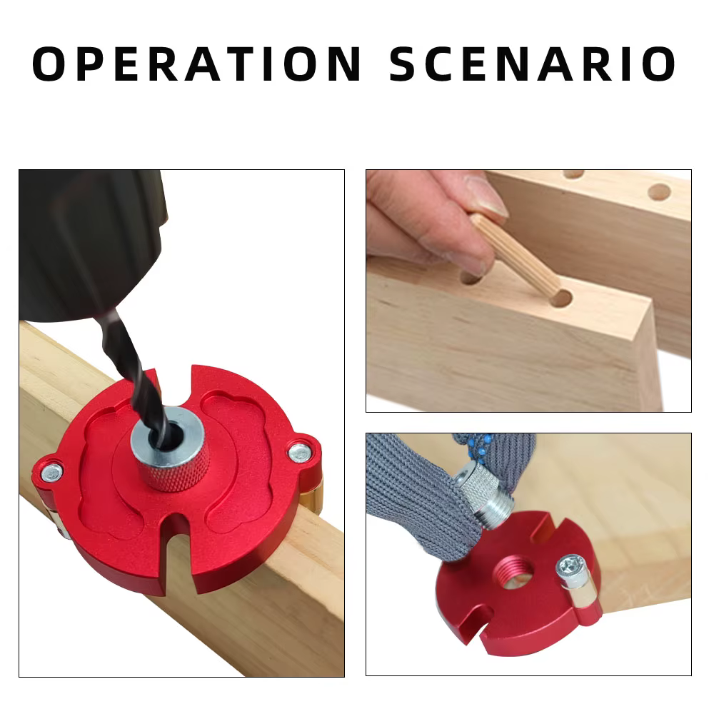 Kit de gabarit de cheville à centrage automatique pour le travail du bois avec bague en acier de 3 à