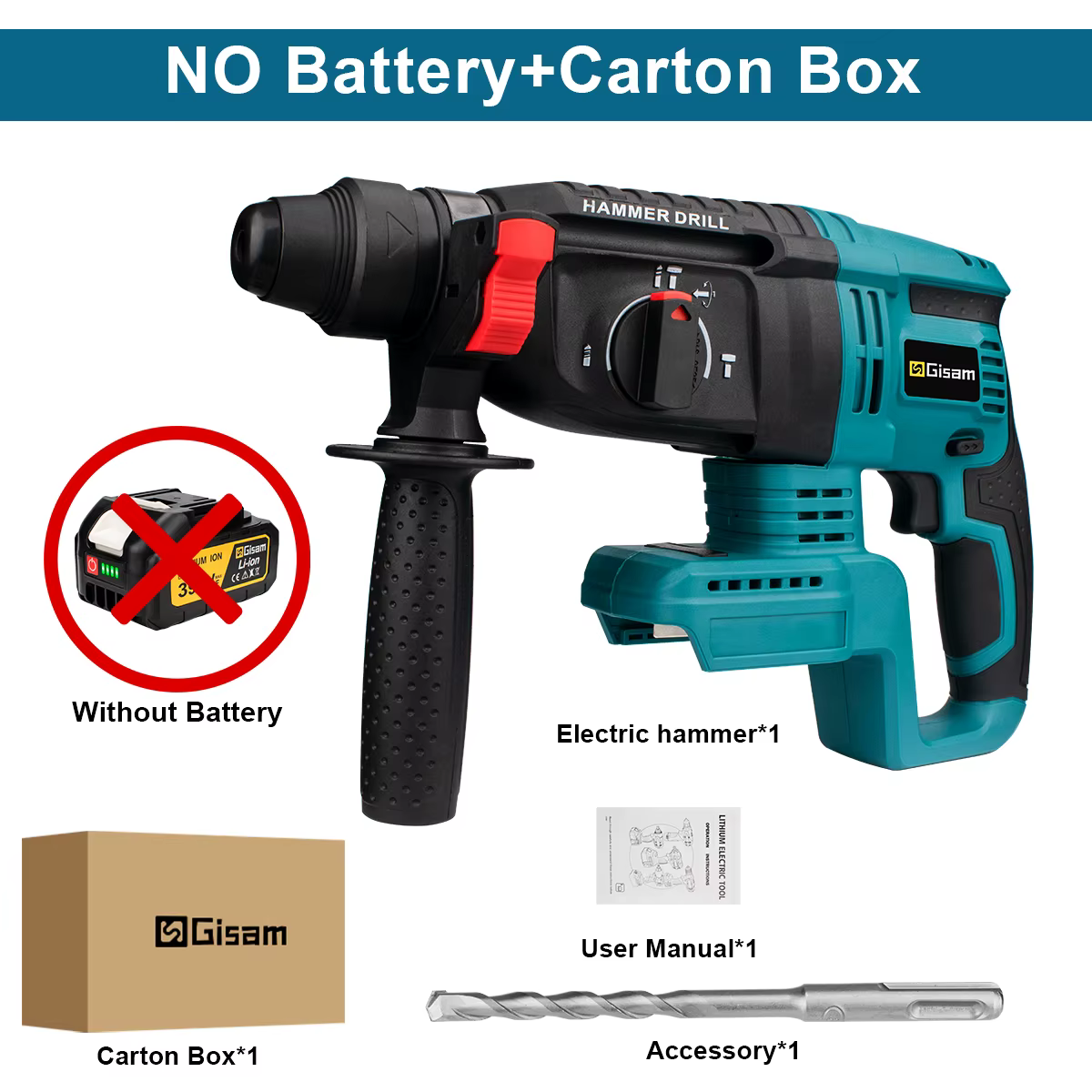 Makita – perceuse à percussion électrique sans balais de 26mm, marteau rotatif multifonctionnel, mar