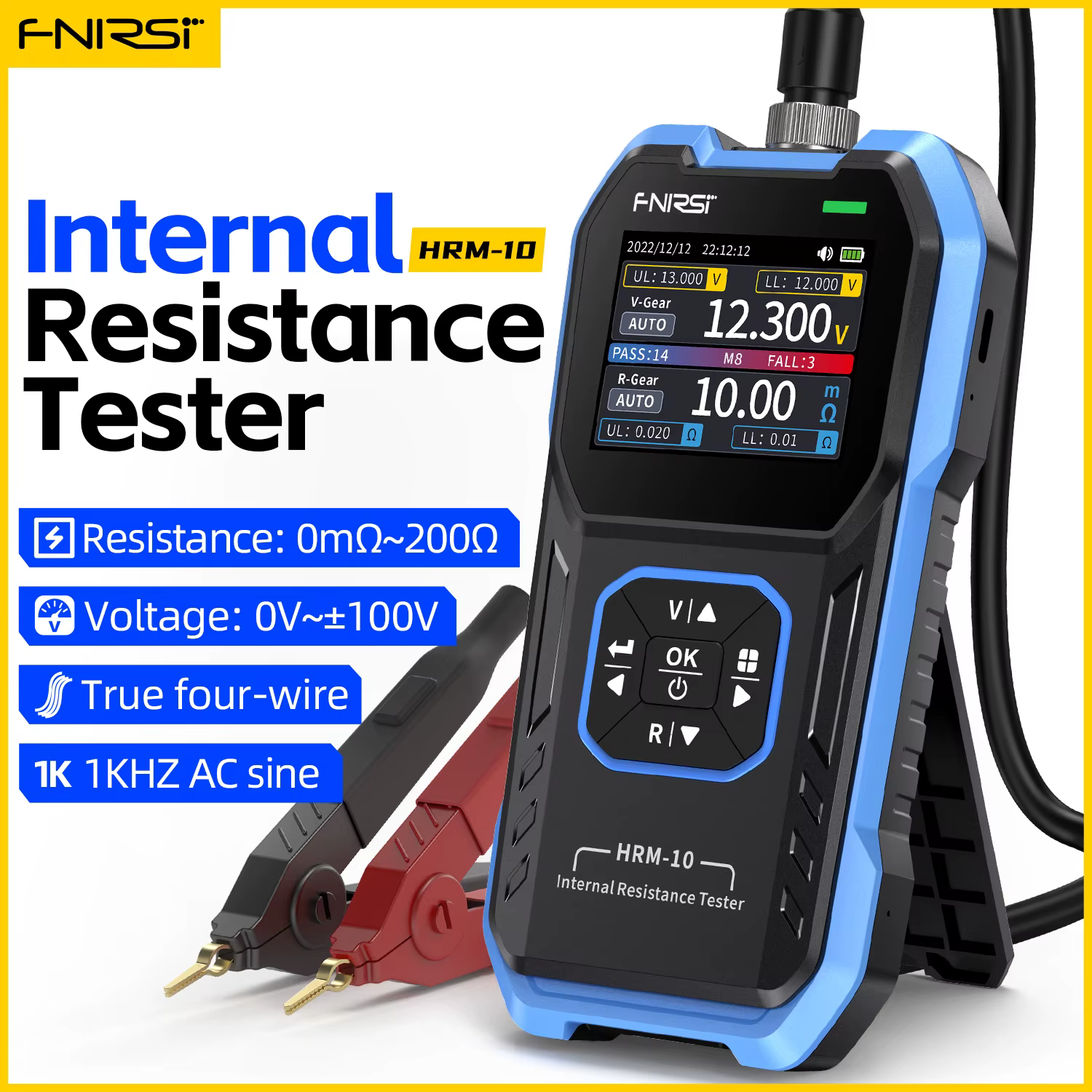 FNIRSI Testeur de tension de batterie HRM-10 Intemal 02/10/2018 Testeur de batterie de haute précisi