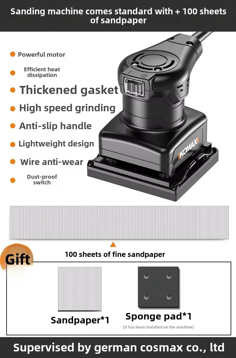 Ponceuse électrique efficace 220V pour le travail du bois et le polissage des sols avec système de d
