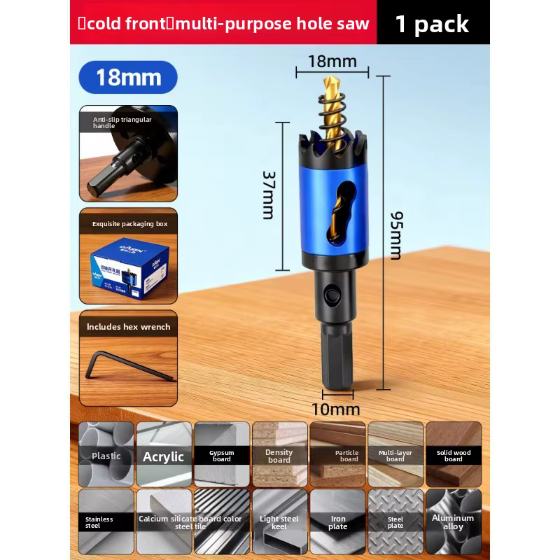 Jeu de scies cloches bi-métalliques multi-usages 150 mm 95 mm pour bois, métal, plastique, cloisons 