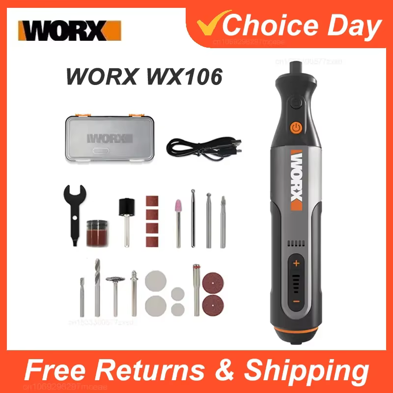Worx WX106 outil rotatif 8V sans fil Mini perceuse gravure meulage polisseuse chargeur USB ensemble