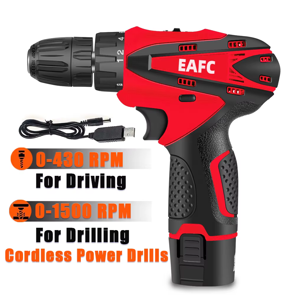 EAFC – perceuse à main sans fil pour voiture, 4500mAh, tournevis électrique multifonctionnel, double