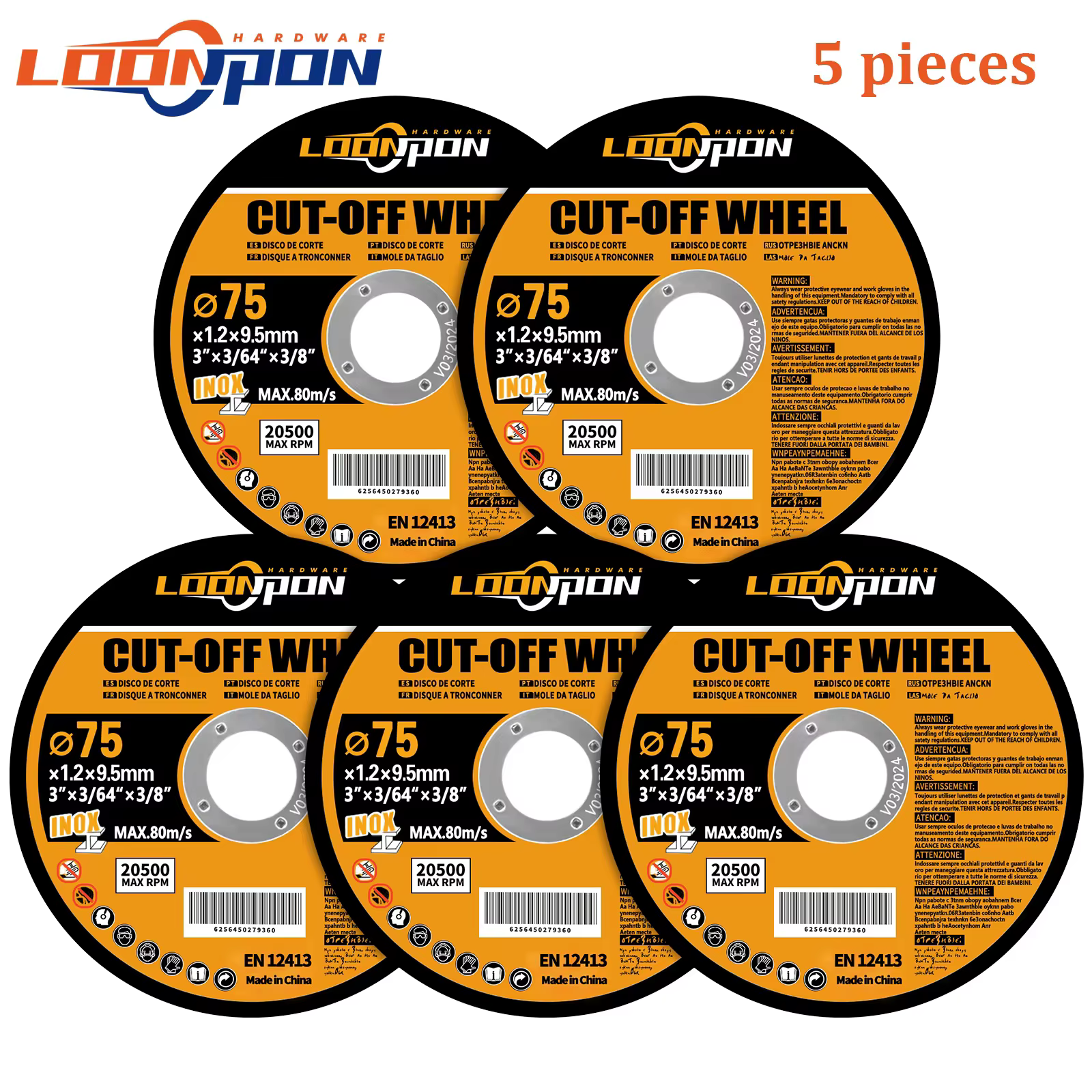 Disque de coupe en résine pour meuleuse Aglne, lame renforcée en fibre d'alésage, acier inoxydable, 