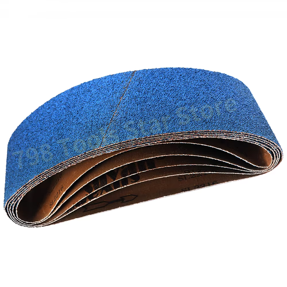 5 bandes abrasives bleues 915x100mm, grains 40-P400, en corindon de zirconium, pour ponceuse de tabl
