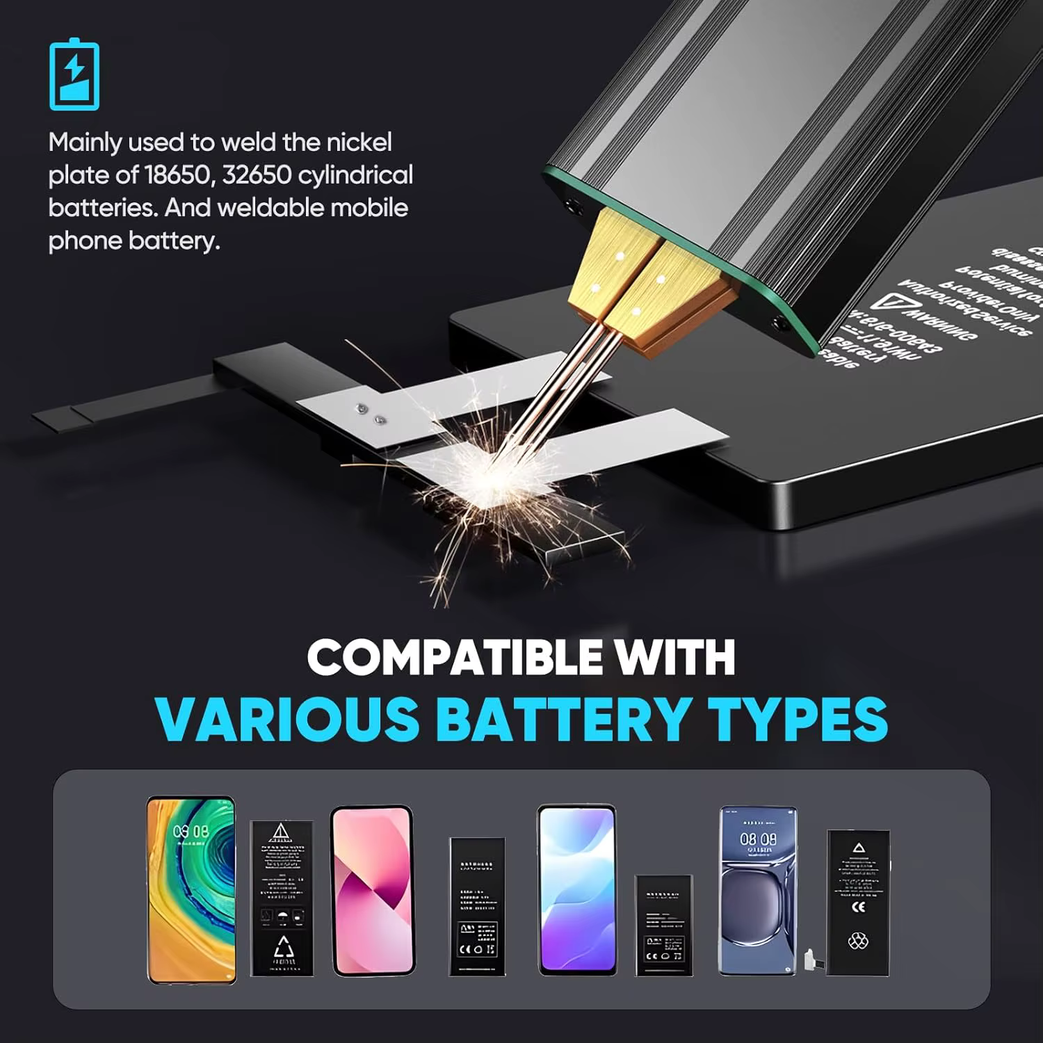 Seesii 80 vitesses Mini soudeuse par points Portable soudeuse par points avec affichage numérique fe