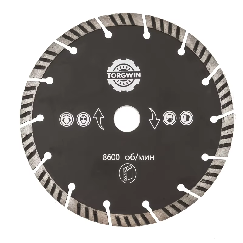 Lame de scie diamantée 125/180/230mm x 22.23mm, dents hélicoïdales, disque de coupe à sec pour marbr