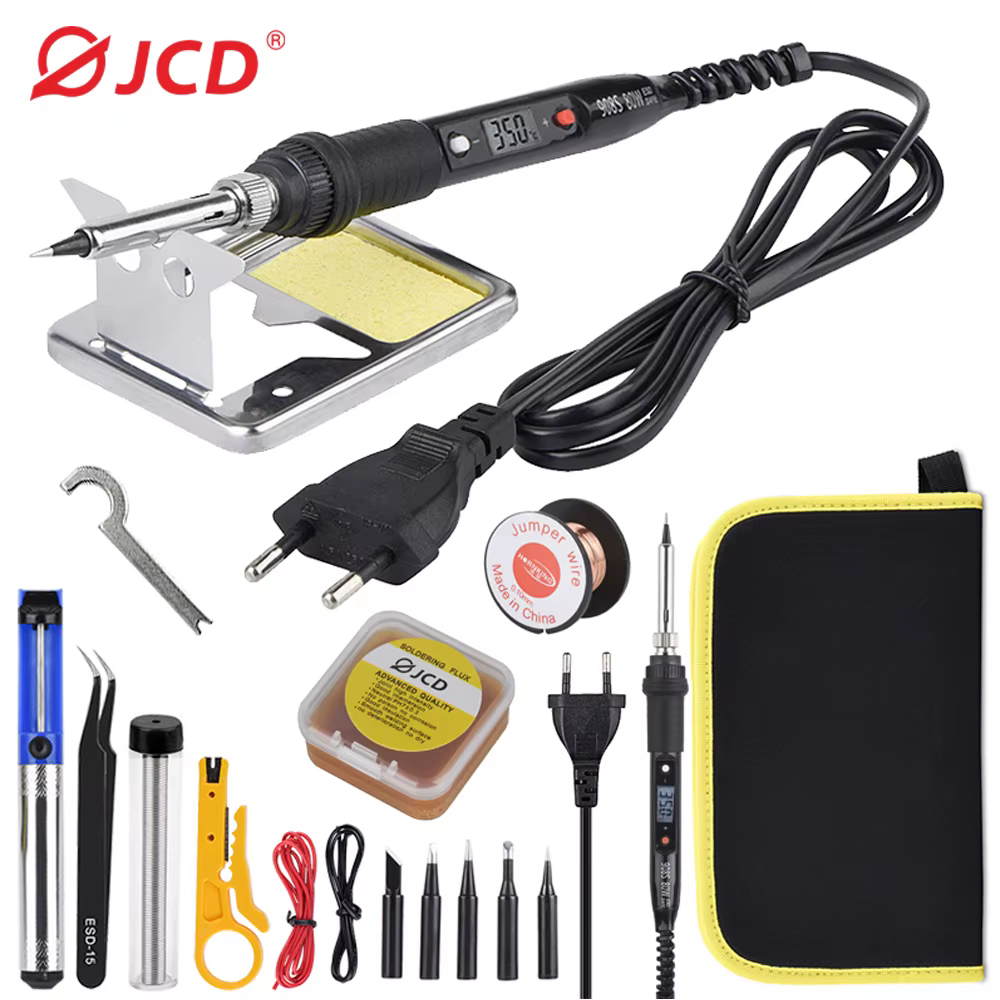 JCD 80W Kit de fer à souder électrique affichage LCD température réglable 220V 110V avec pâte à soud