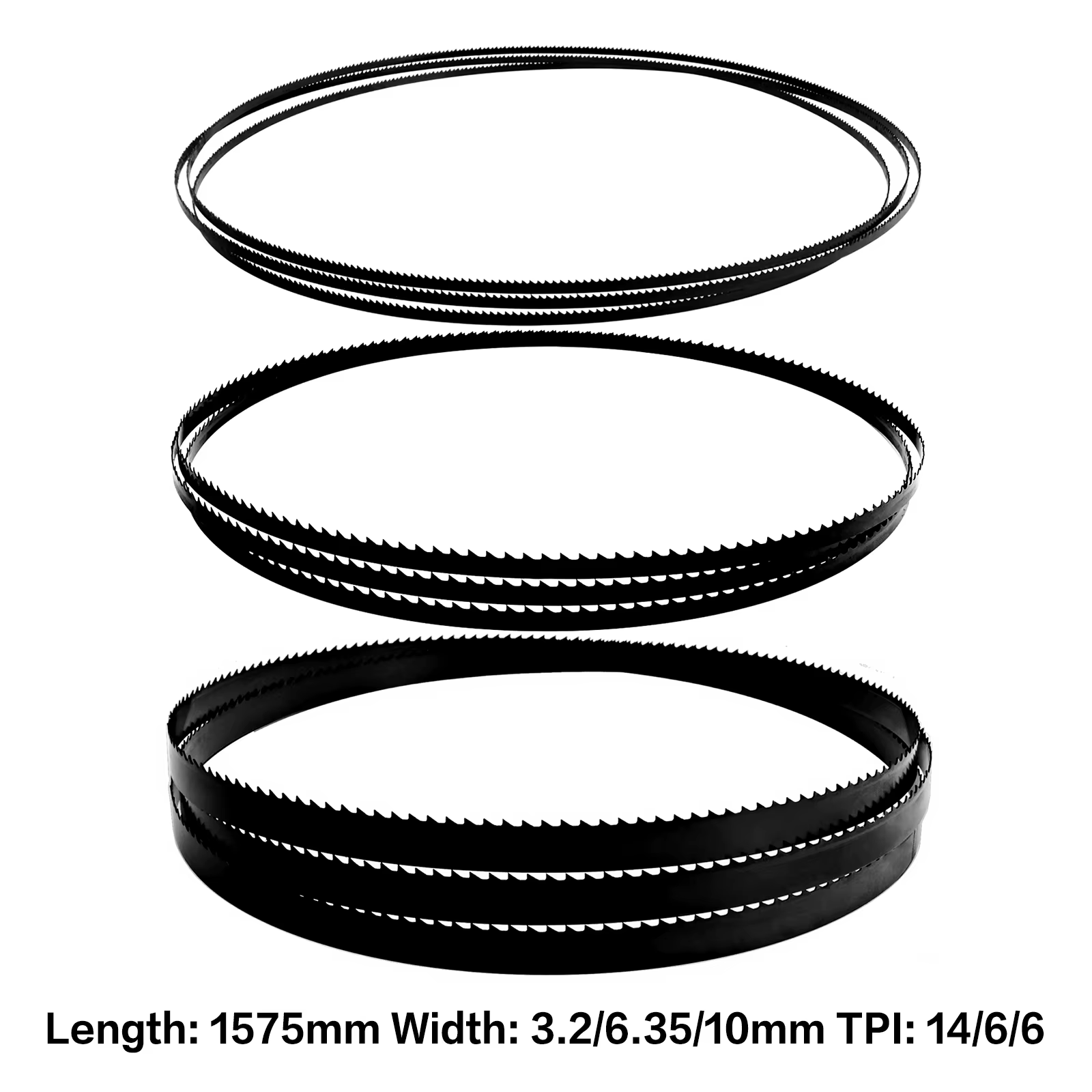 TASP Lot de 3 lames de scie à ruban de 1575 mm, 6 TPI et 14 TPI, 62 pouces, pour la coupe du bois, c
