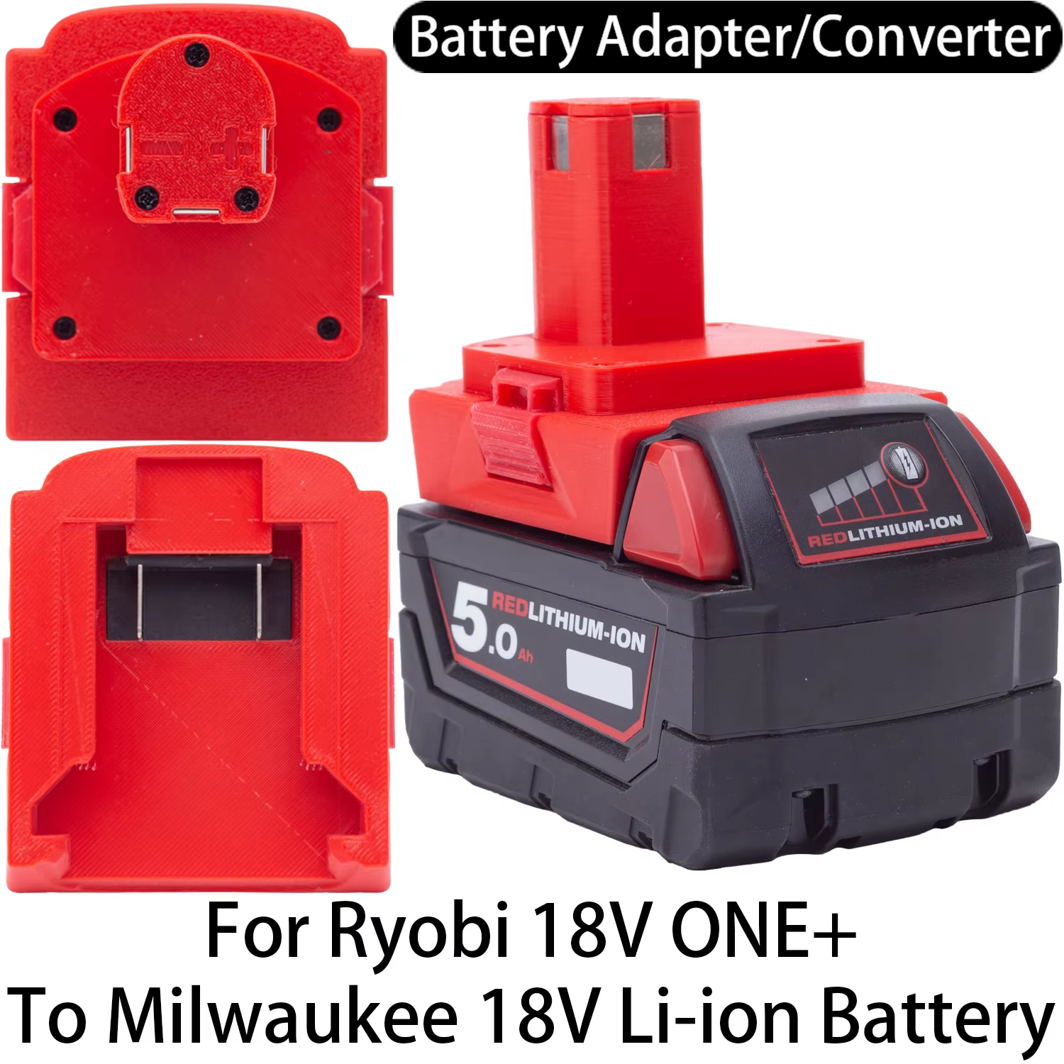 Adaptateur convertisseur pour outil Ryobi 18V ONE + Li-ion vers batterie Milwaukee 18V Li-ion, acces