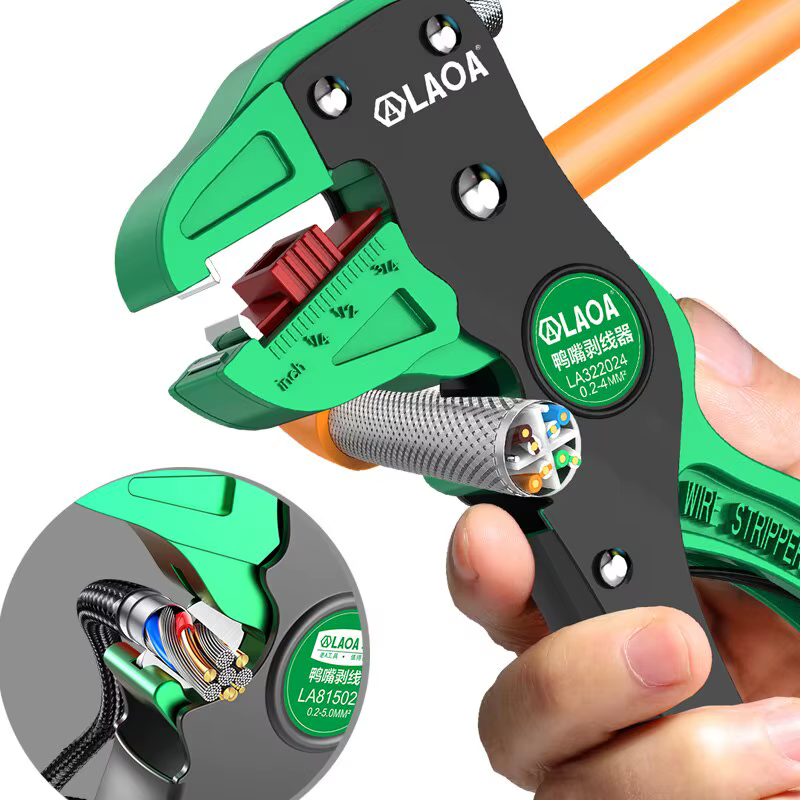 LAOA Automatique Fil Stripper Flatwire Cutter Pince À Décaper 0.2 à 4mm Plage Réglage de La Longueur