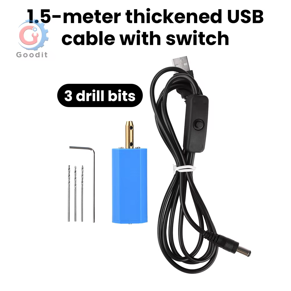 Mini perceuse USB 10000 tr/min haute vitesse 5V, outil rotatif compact portable pour le bricolage, p