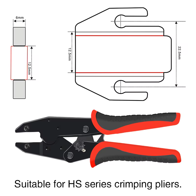 HS Pince à sertir mâchoire 9 pouces pour insert à ressort, pré-isolée, étanche, type tube, mâchoire