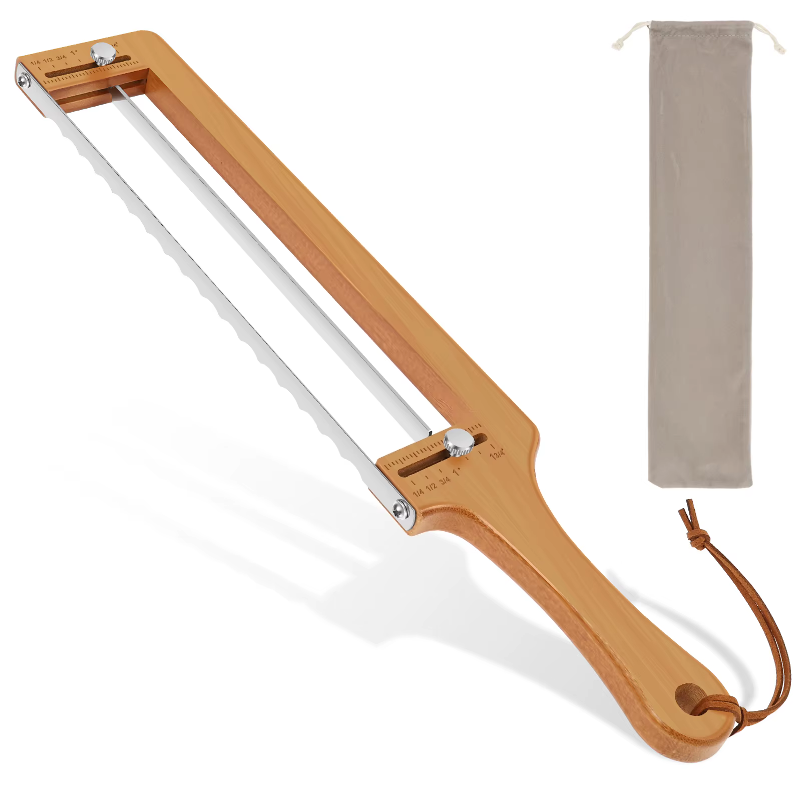 Couteau à pain en bois à épaisseur réglable, couteau manuel pour trancher le pain au levain, outil d