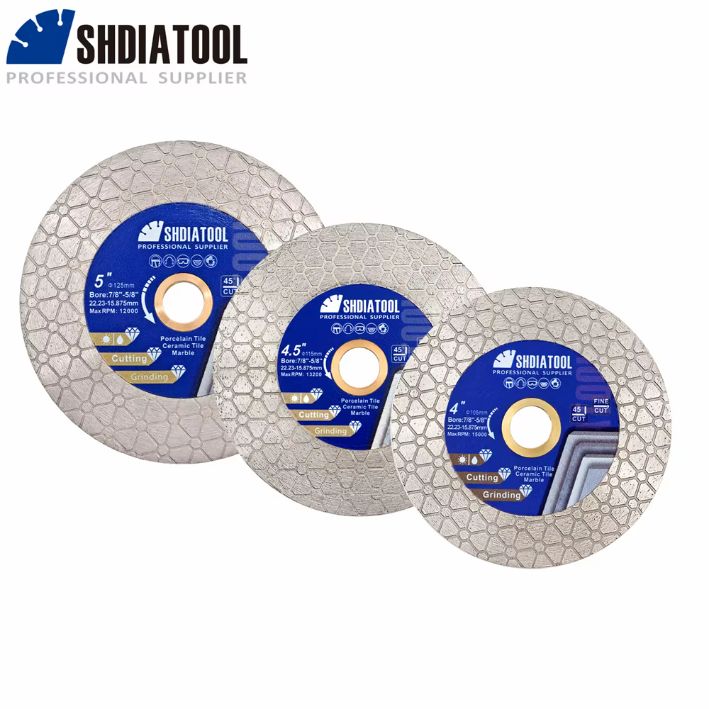 SHDIATOOL diamant disque de coupe 105/115/125mm Triangle Double face meule lame de scie carreaux de 