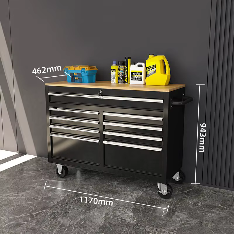 Boîte à outils moderne en fer avec étagères, armoire de rangement d'outils en métal et acier avec ro