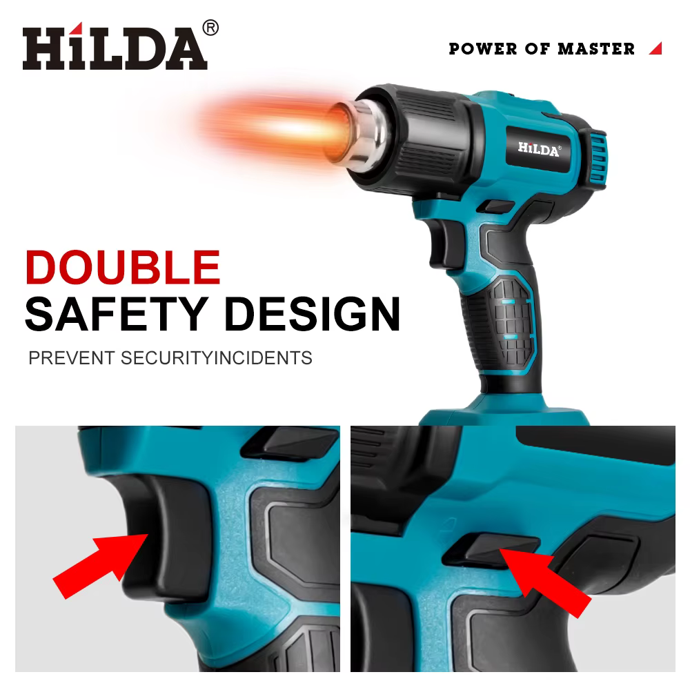 Pistolet à air chaud portable HILDA, température réglable, température non réglable, pour batterie M
