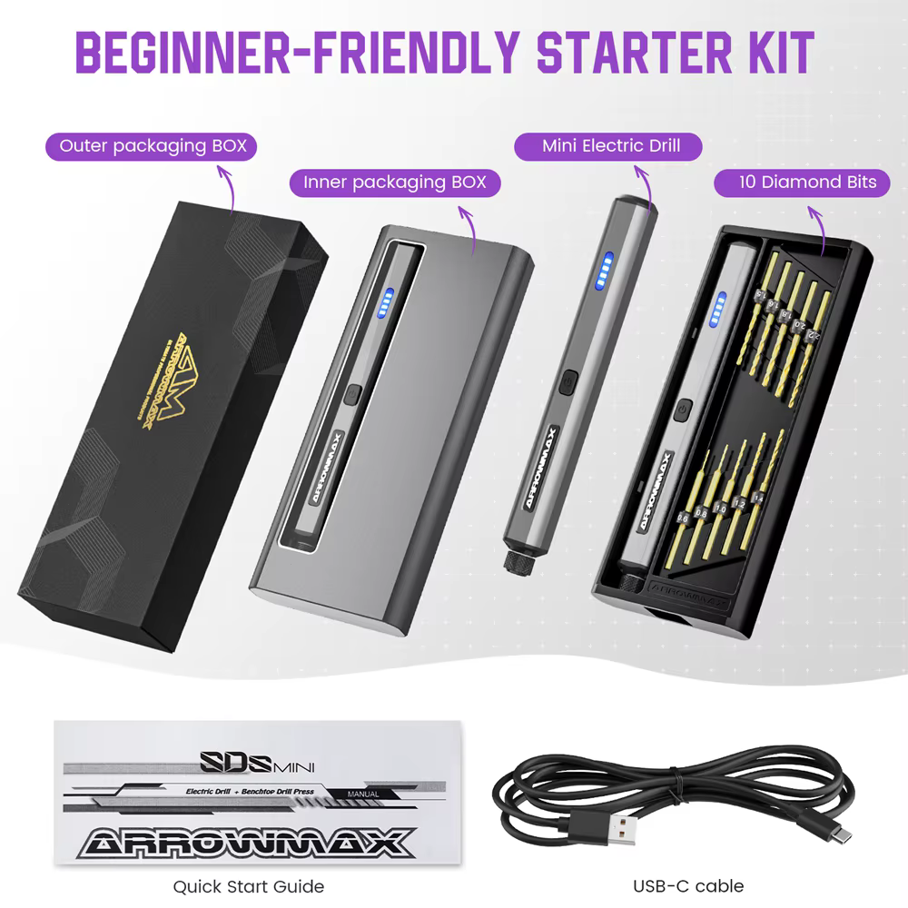 MINI perceuse électrique (SDS MINI), perceuse multi-outil sans fil à chargement USB, perceuse pour b