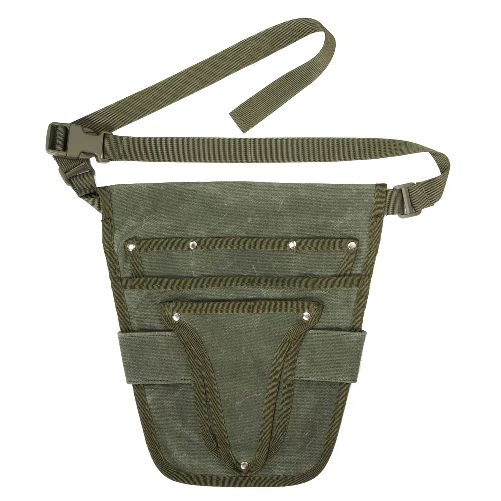 Sacoche de ceinture pour outils de jardin en toile, sac à outils avec plusieurs poches de rangement,