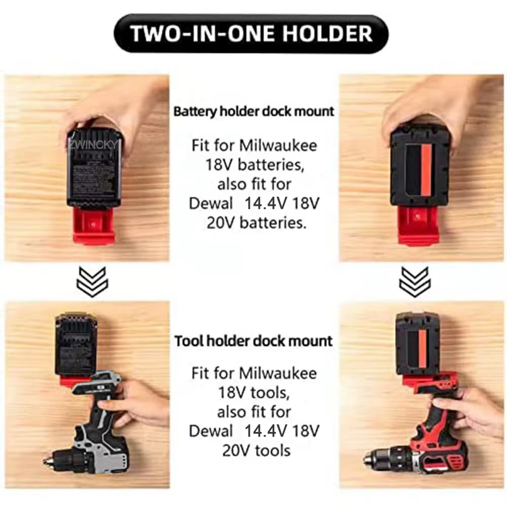Support d'outils pour Dewalt et Milwaukee 18V 20V – Support de fixation pour batterie Dewalt 20V