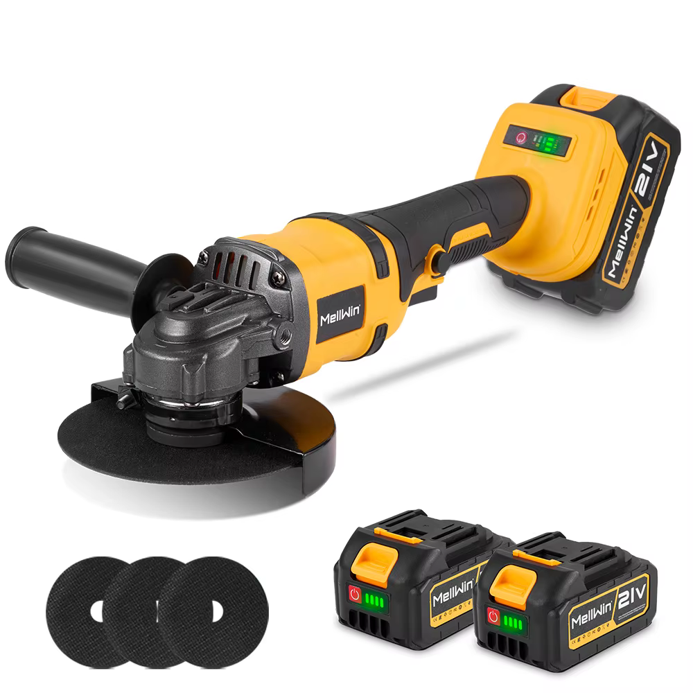 Meuleuse d'angle sans fil 125 mm, 4 vitesses, outil électrique pour le travail du bois, compatible a
