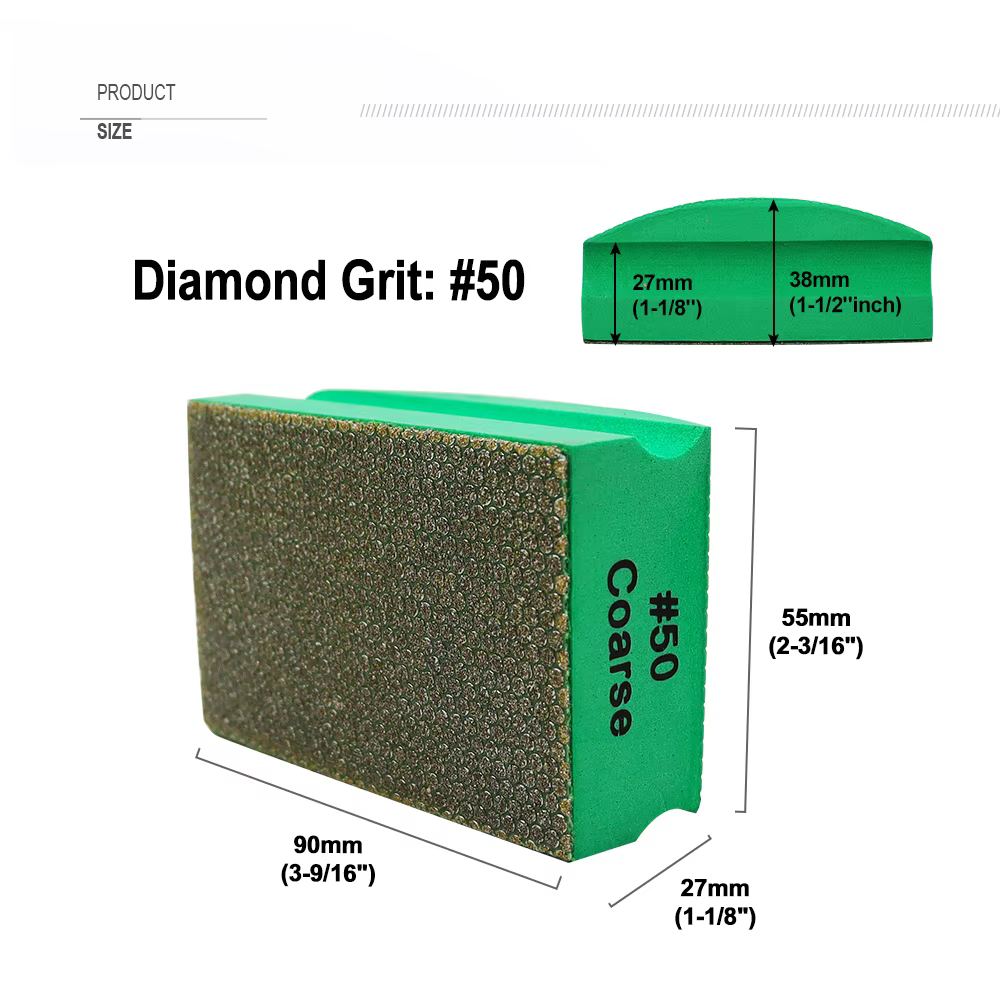 SHDIATOOL 1pc Grit50-800 diamant tampons de polissage à la main béton pierre granit marbre 90X55mm s