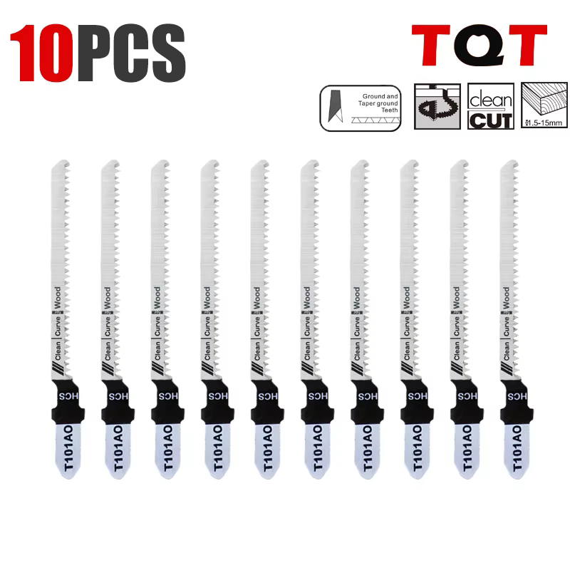 Lames de scie sauteuse Tqt T101Aol 10 pièces, jeu de lames de scie sauteuse 20 Tpi, tige en T, pour 