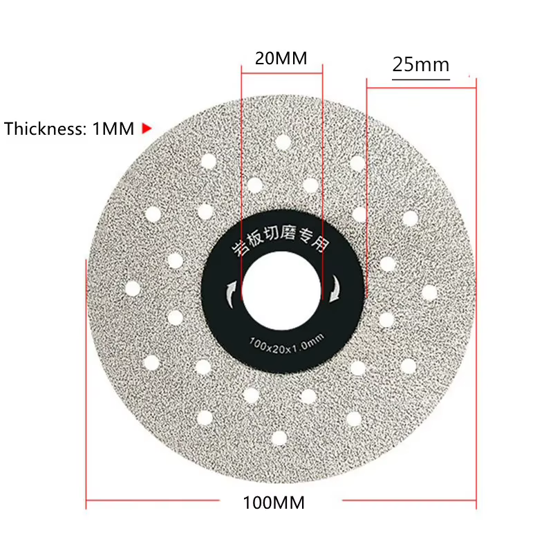 Disques de coupe à sec en diamant de 4 pouces, 100mm, dalleaux de porcelaine, carreaux de céramique,