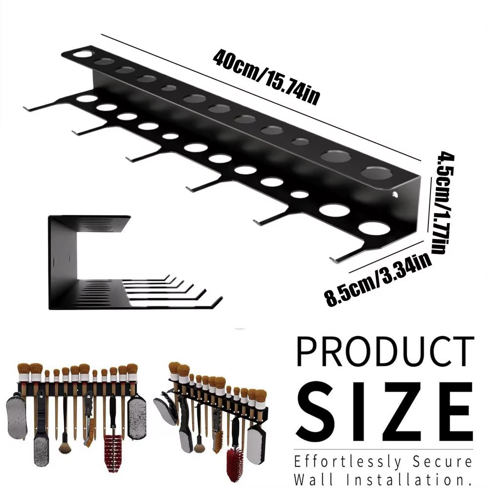Support mural robuste pour brosses de detailing, organisateur d'outils de nettoyage peu encombrant a