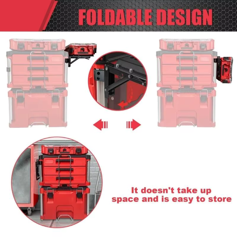 Zone travail pliable en métal 652F pour équipement professionnel, idéale pour l'intégration systèmes